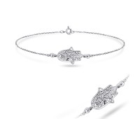 Palm Shaped Silver Anklet ANK-325